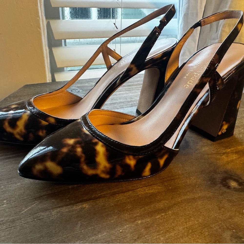 Kate Spade Brown Tortoise Heels - Picture 5 of 6